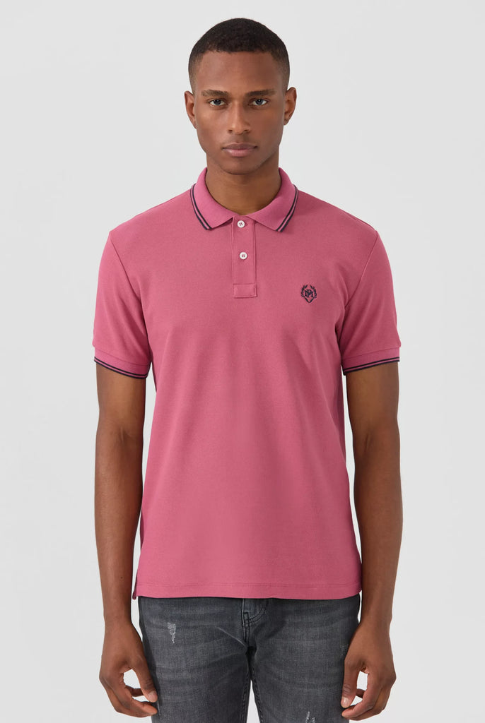 Nouvel: Polo Avec Contrasté Brodé Logo MF - Marco Frank