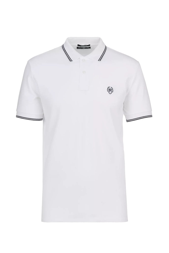 Nouvel: Polo Avec Contrasté Brodé Logo MF - Marco Frank