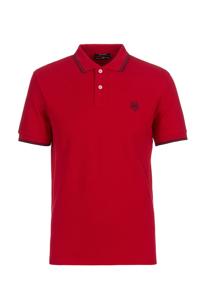 Nouvel: Polo Avec Contrasté Brodé Logo MF - Marco Frank
