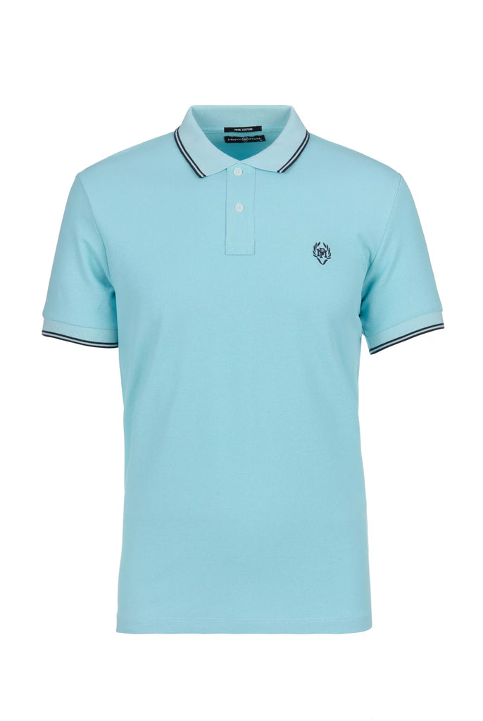 Nouvel: Polo Avec Contrasté Brodé Logo MF - Marco Frank