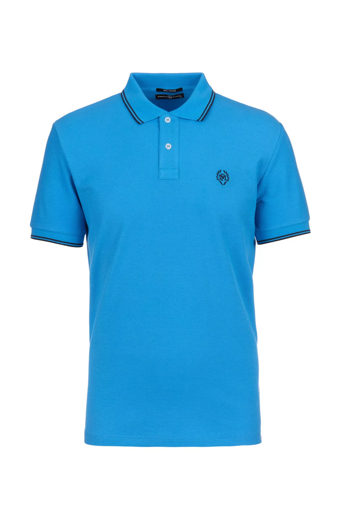 Nouvel: Polo Avec Contrasté Brodé Logo MF - Marco Frank