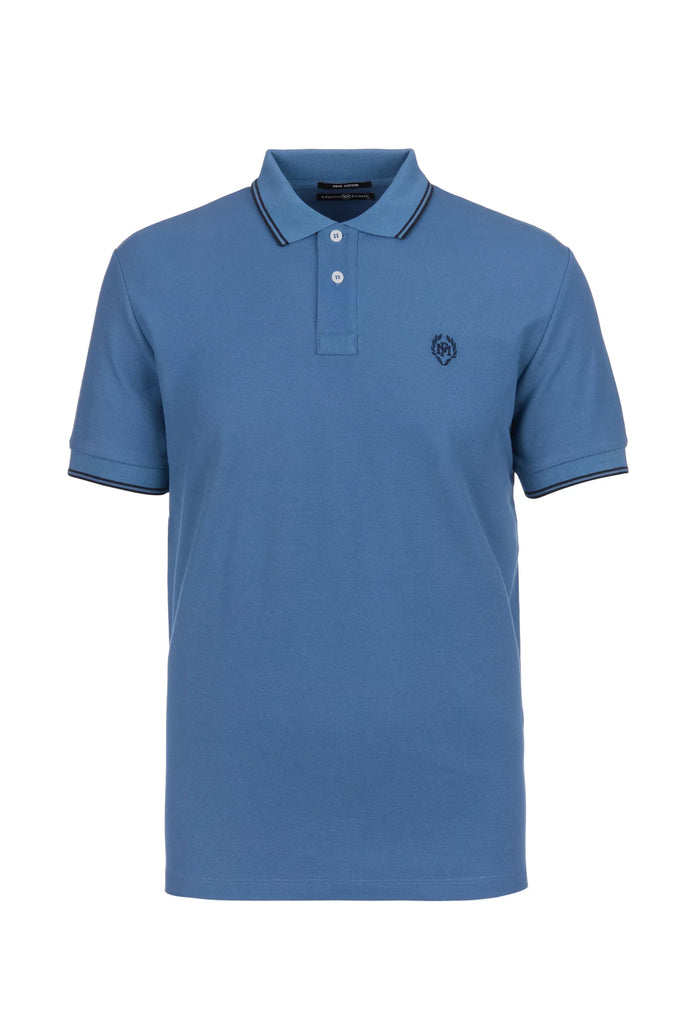 Nouvel: Polo Avec Contrasté Brodé Logo MF - Marco Frank