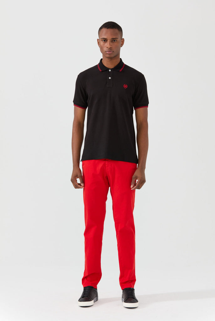 Nouvel: Polo Avec Contrasté Brodé Logo MF - Marco Frank