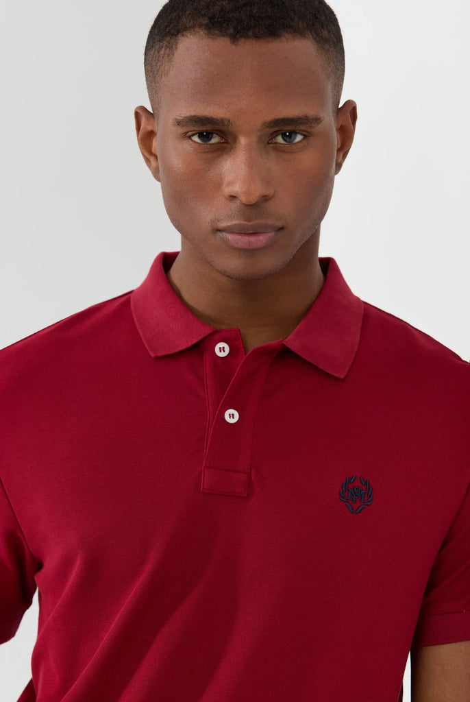 Pierre: Polo Avec Contrasté Brodé Logo MF - Marco Frank