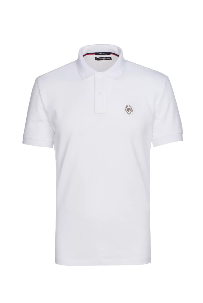 Pierre: Polo Avec Contrasté Brodé Logo MF - Marco Frank