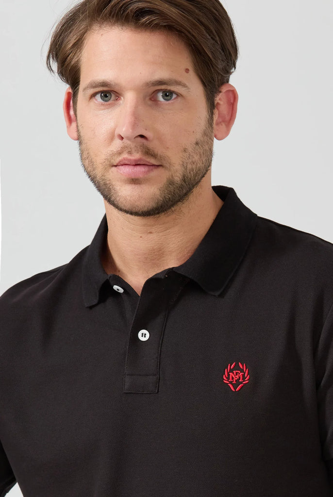 Pierre: Polo Avec Contrasté Brodé Logo MF - Marco Frank