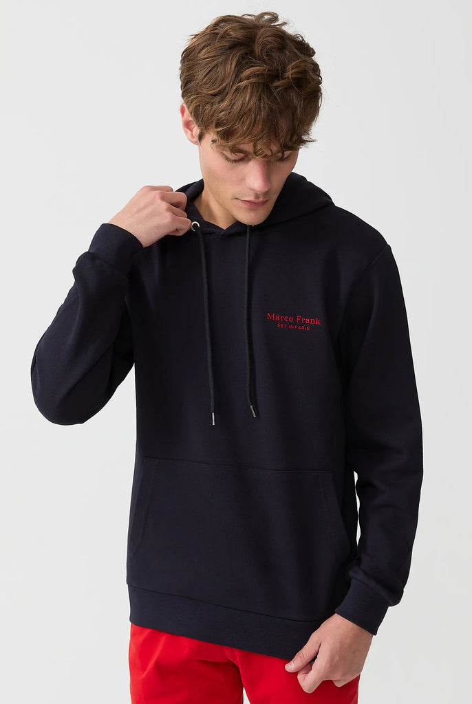 Savoy: Sweat Capuche Avec Logo Brodé - Marco Frank
