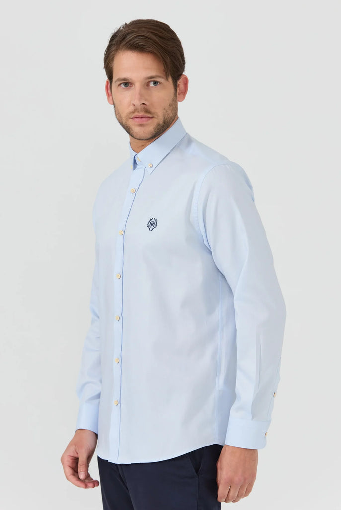Marco Frank - Cyril: Chemise Oxford Coupe Classique - Bleu