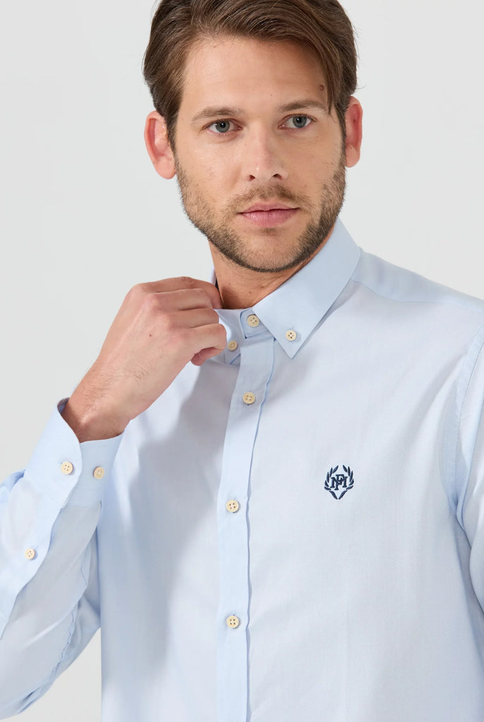 Marco Frank - Cyril: Chemise Oxford Coupe Classique - Bleu