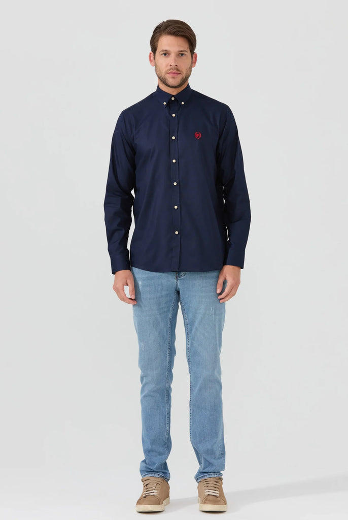 Marco Frank - Cyril: Chemise Oxford Coupe Classique - Bleu Marine