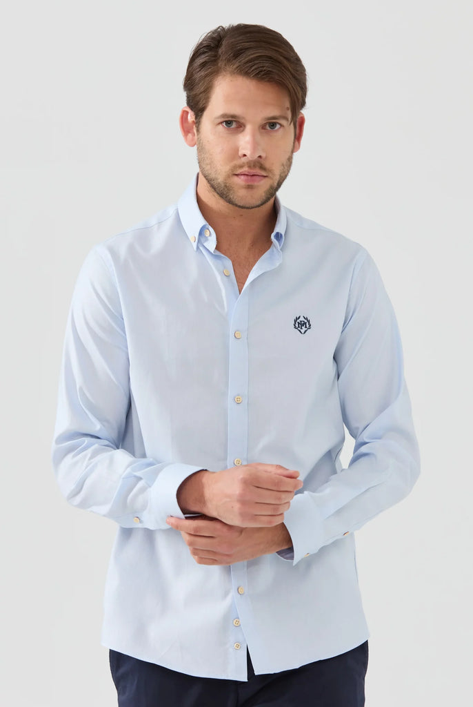 Marco Frank - Cyril: Chemise Oxford Coupe Classique - Bleu