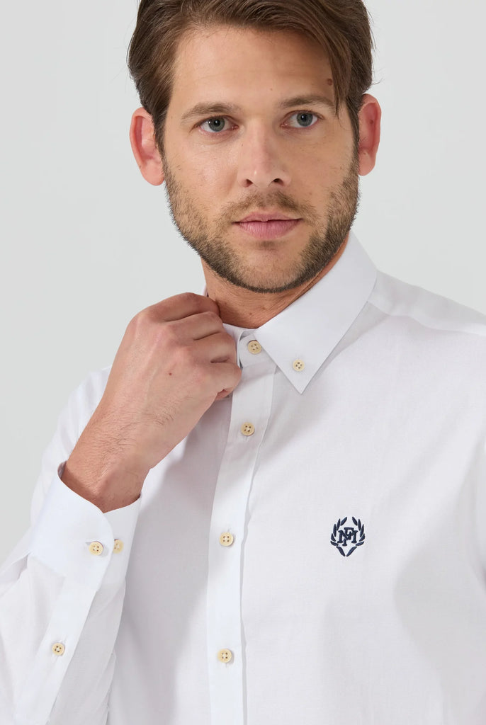 Marco Frank - Cyril: Chemise Oxford Coupe Classique - Blanc