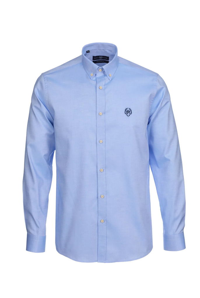 Marco Frank - Cyril: Chemise Oxford Coupe Classique - Bleu