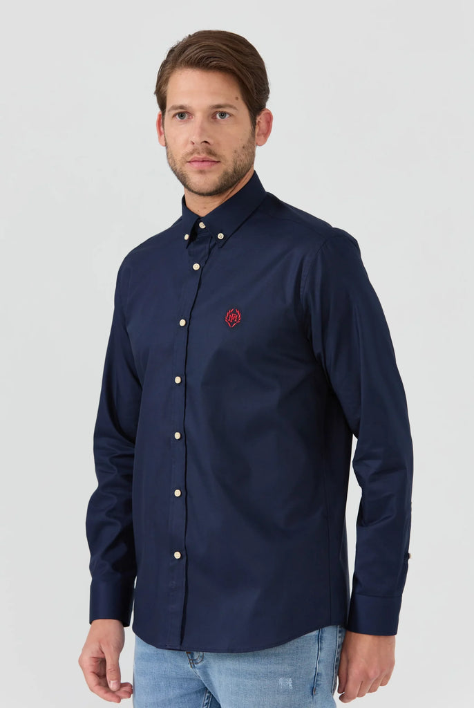 Marco Frank - Cyril: Chemise Oxford Coupe Classique - Bleu Marine