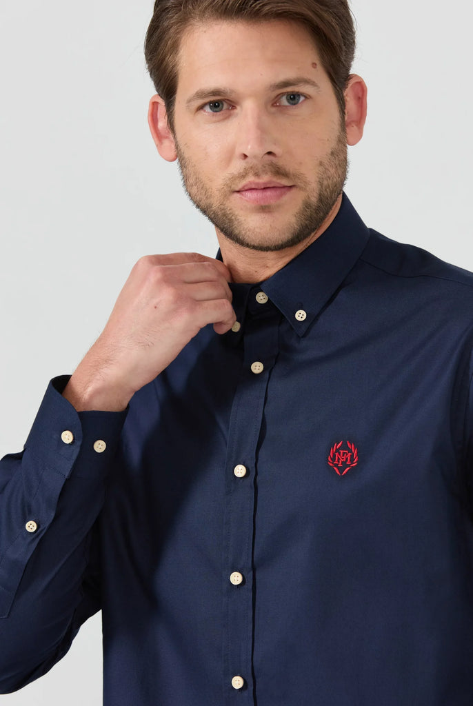 Marco Frank - Cyril: Chemise Oxford Coupe Classique - Bleu Marine