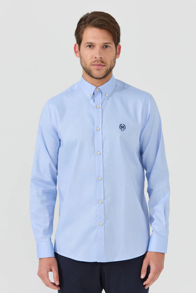 Marco Frank - Cyril: Chemise Oxford Coupe Classique - Bleu