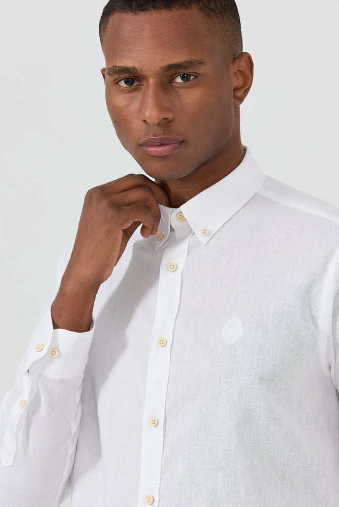 Stéphane: Chemise En Lin Classique à Manches Longues - Marco Frank