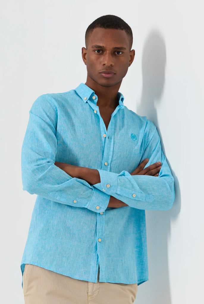 Stéphane: Chemise En Lin Classique à Manches Longues - Marco Frank