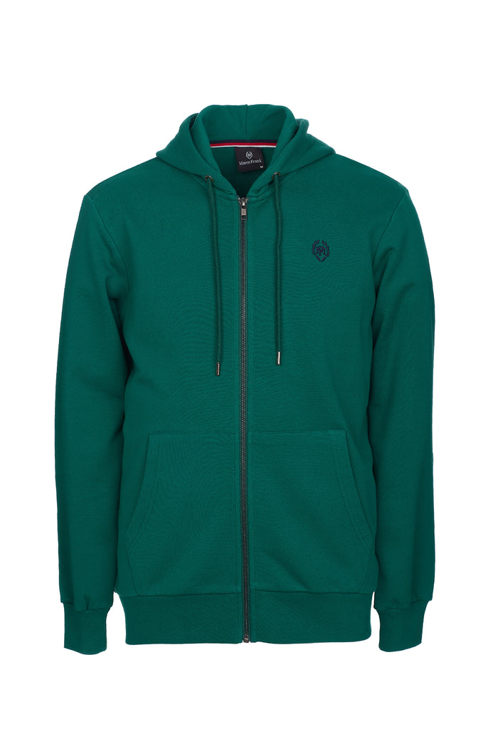 Simon: Sweat Zippé à Capuche Avec Logo Emblématique - Marco Frank