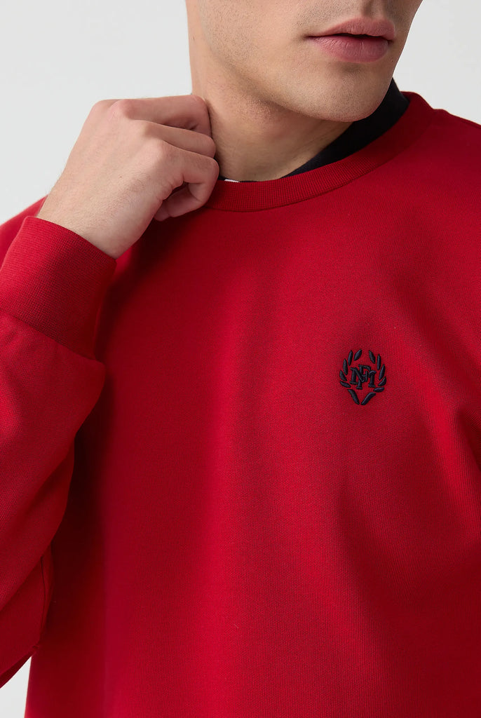 Marco Frank - Faure: Sweat Avec Logo Emblématique - Rouge