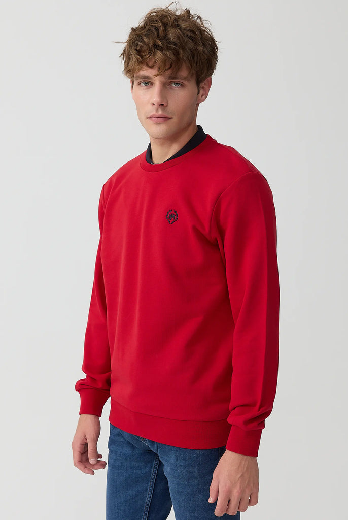 Marco Frank - Faure: Sweat Avec Logo Emblématique - Rouge