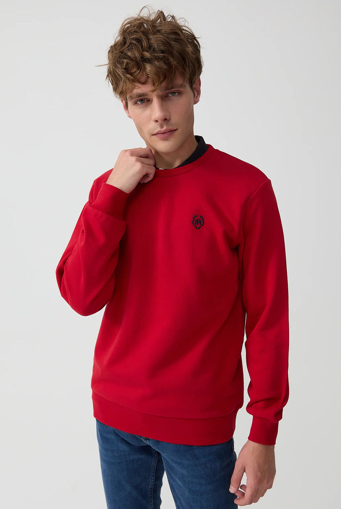 Marco Frank - Faure: Sweat Avec Logo Emblématique - Rouge