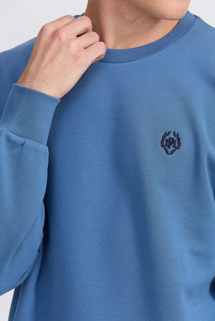 Marco Frank - Faure: Sweat Avec Logo Emblématique - Indigo