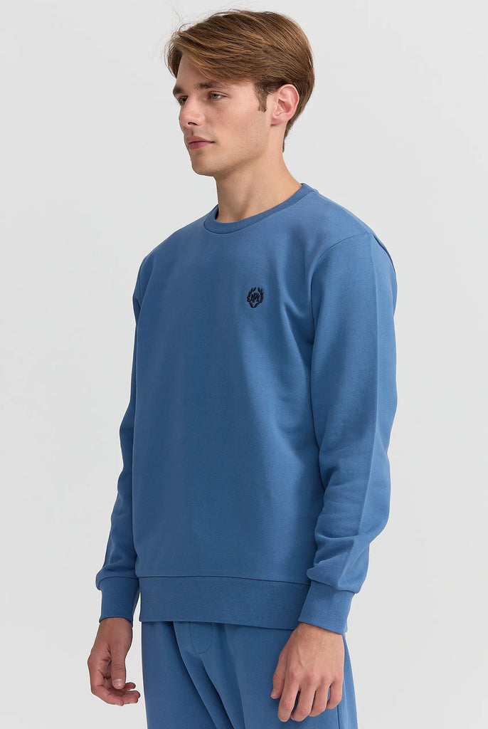 Marco Frank - Faure: Sweat Avec Logo Emblématique - Indigo