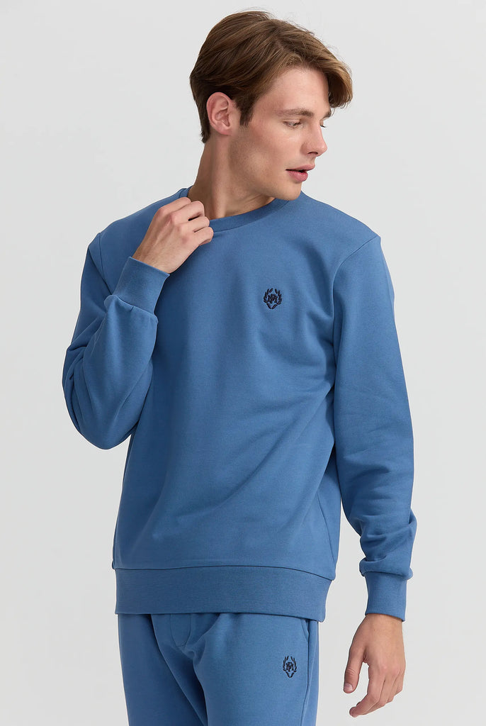 Marco Frank - Faure: Sweat Avec Logo Emblématique - Indigo