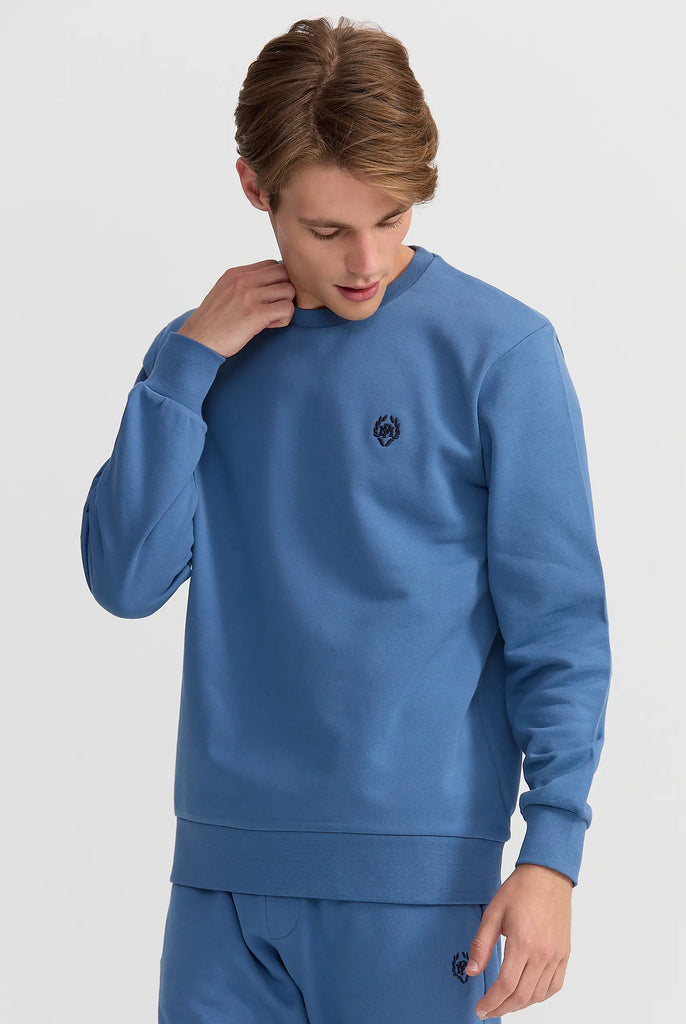 Marco Frank - Faure: Sweat Avec Logo Emblématique - Indigo