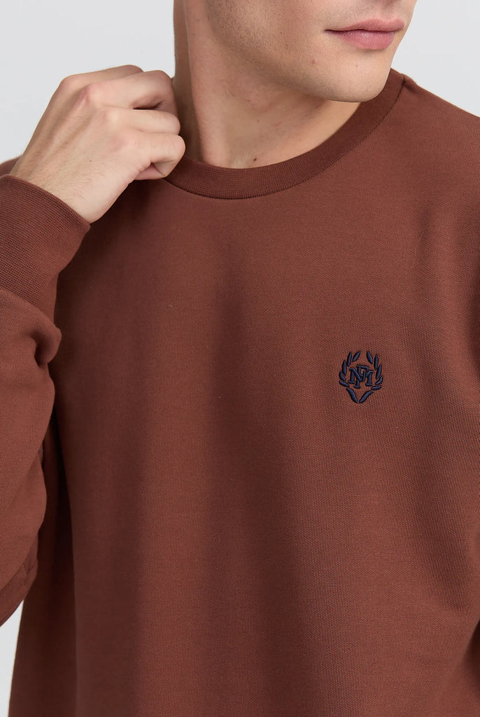 Marco Frank - Faure: Sweat Avec Logo Emblématique - Brun