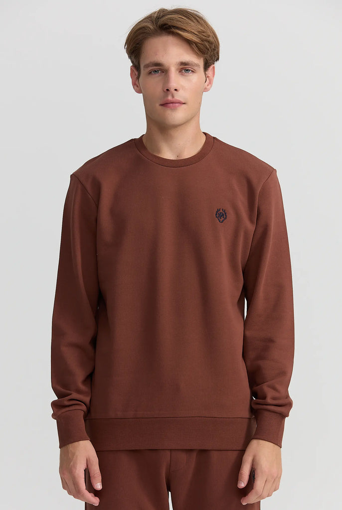 Marco Frank - Faure: Sweat Avec Logo Emblématique - Brun