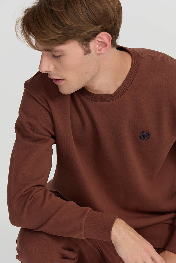 Marco Frank - Faure: Sweat Avec Logo Emblématique - Brun