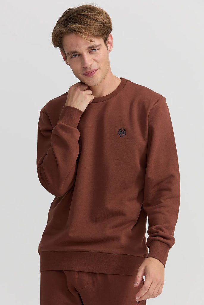 Marco Frank - Faure: Sweat Avec Logo Emblématique - Brun