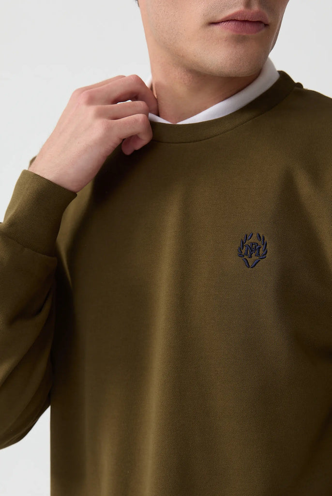 Marco Frank - Faure: Sweat Avec Logo Emblématique - Khaki