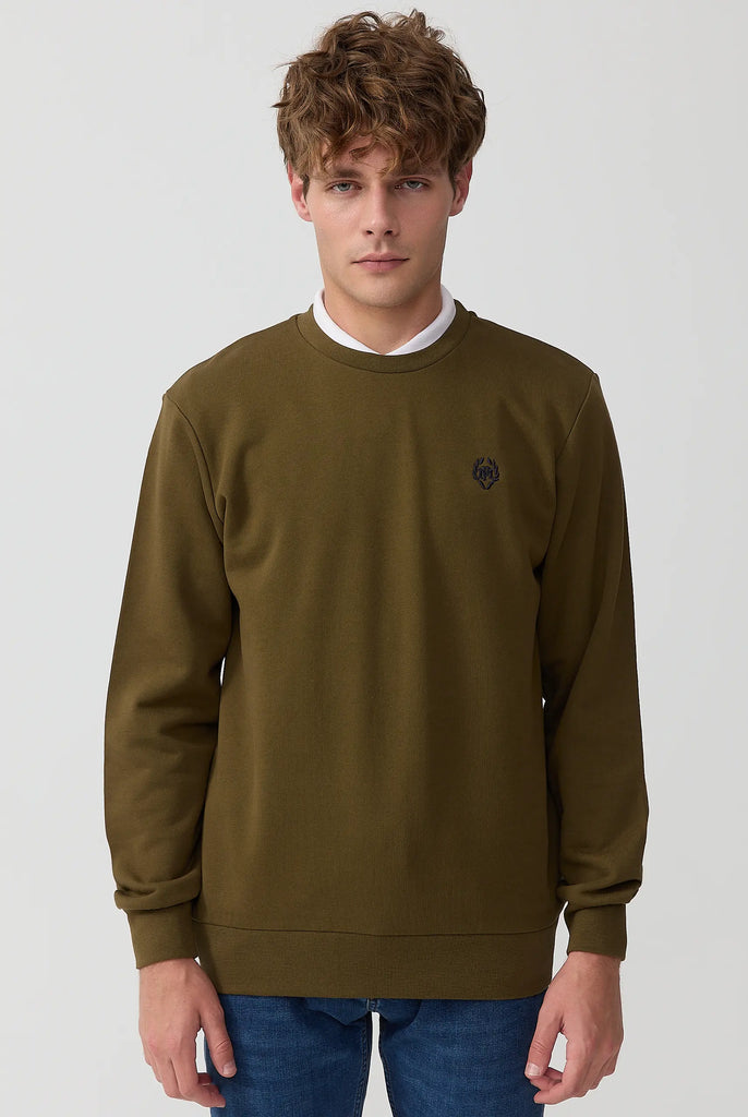 Marco Frank - Faure: Sweat Avec Logo Emblématique - Khaki