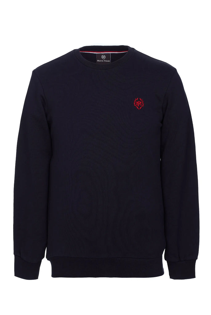 Marco Frank - Faure: Sweat Avec Logo Emblématique - Bleu Marine