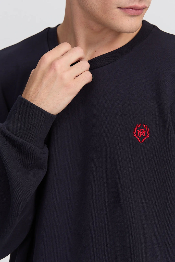 Marco Frank - Faure: Sweat Avec Logo Emblématique - Bleu Marine