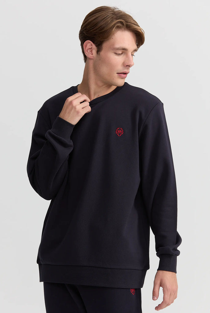 Marco Frank - Faure: Sweat Avec Logo Emblématique - Bleu Marine