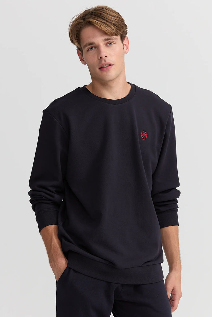 Marco Frank - Faure: Sweat Avec Logo Emblématique - Bleu Marine