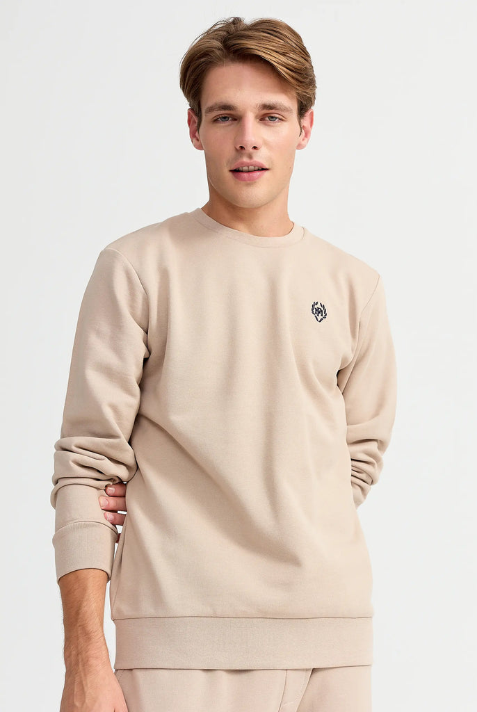 Marco Frank - Faure: Sweat Avec Logo Emblématique - Beige