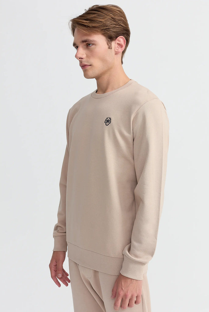 Marco Frank - Faure: Sweat Avec Logo Emblématique - Beige