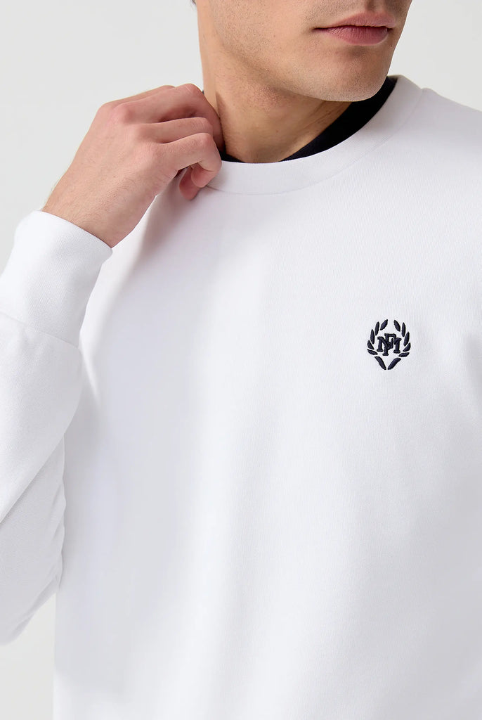 Marco Frank - Faure: Sweat Avec Logo Emblématique - White