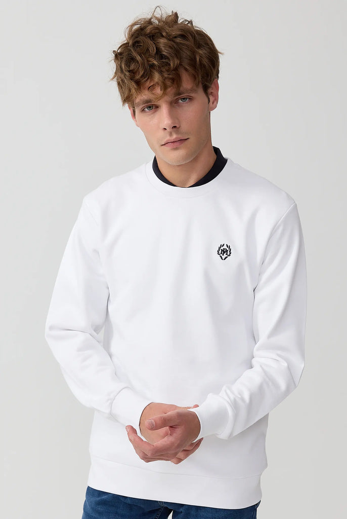 Marco Frank - Faure: Sweat Avec Logo Emblématique - White