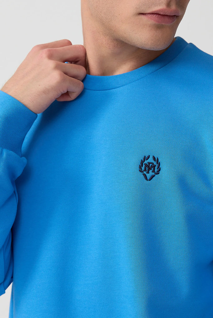 Marco Frank - Faure: Sweat Avec Logo Emblématique - Bleu Royal