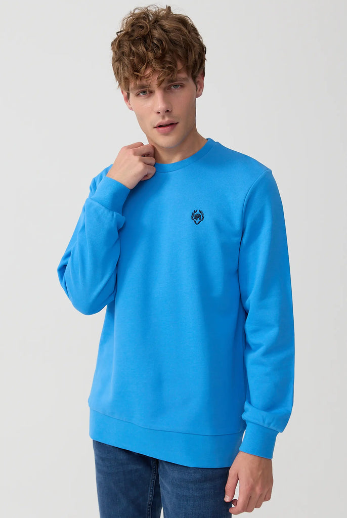 Marco Frank - Faure: Sweat Avec Logo Emblématique - Bleu Royal