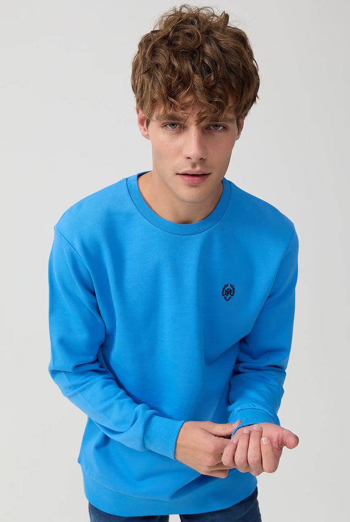 Marco Frank - Faure: Sweat Avec Logo Emblématique - Bleu Royal