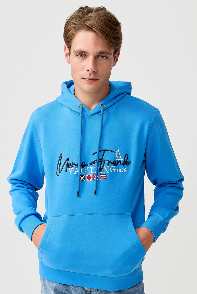 Matisse: Sweat Capuche Avec Drapeau Style Nautique Brodé - Marco Frank