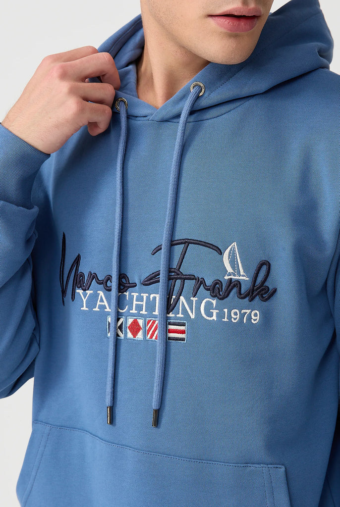 Matisse: Sweat Capuche Avec Drapeau Style Nautique Brodé - Marco Frank