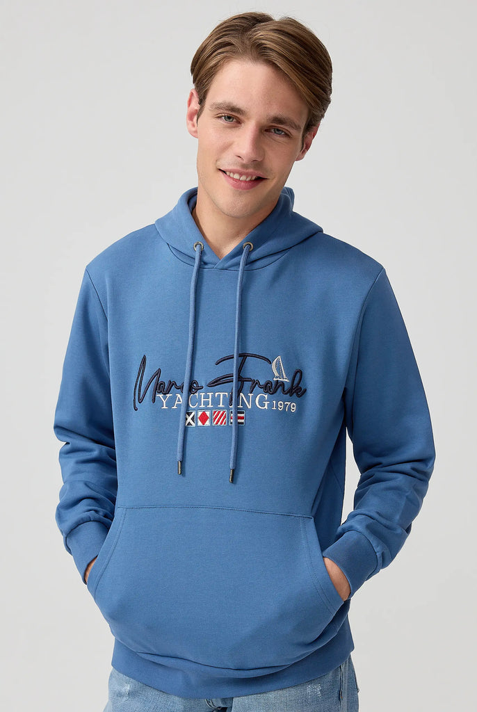 Matisse: Sweat Capuche Avec Drapeau Style Nautique Brodé - Marco Frank